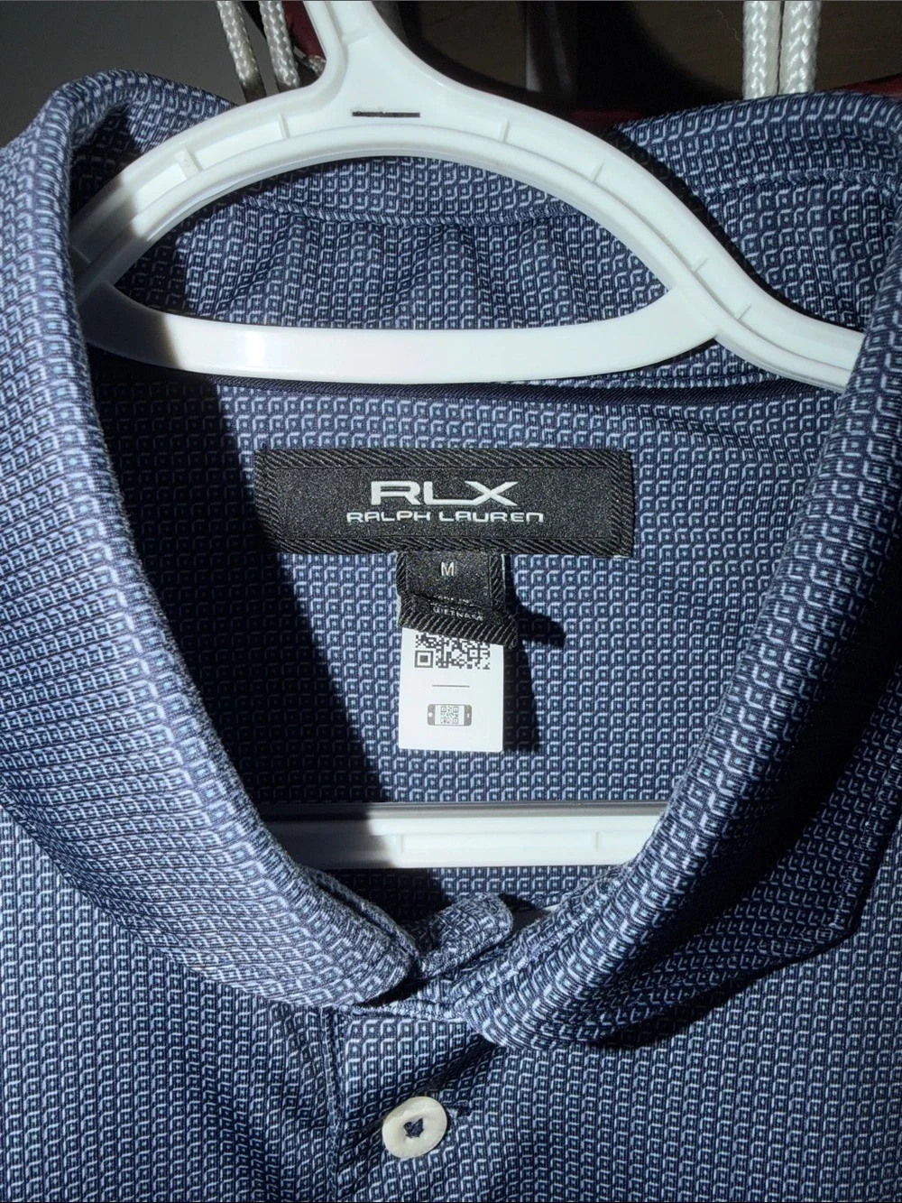 2025 Ralph Lauren RLX Patterned Polo (Navy) - Size M